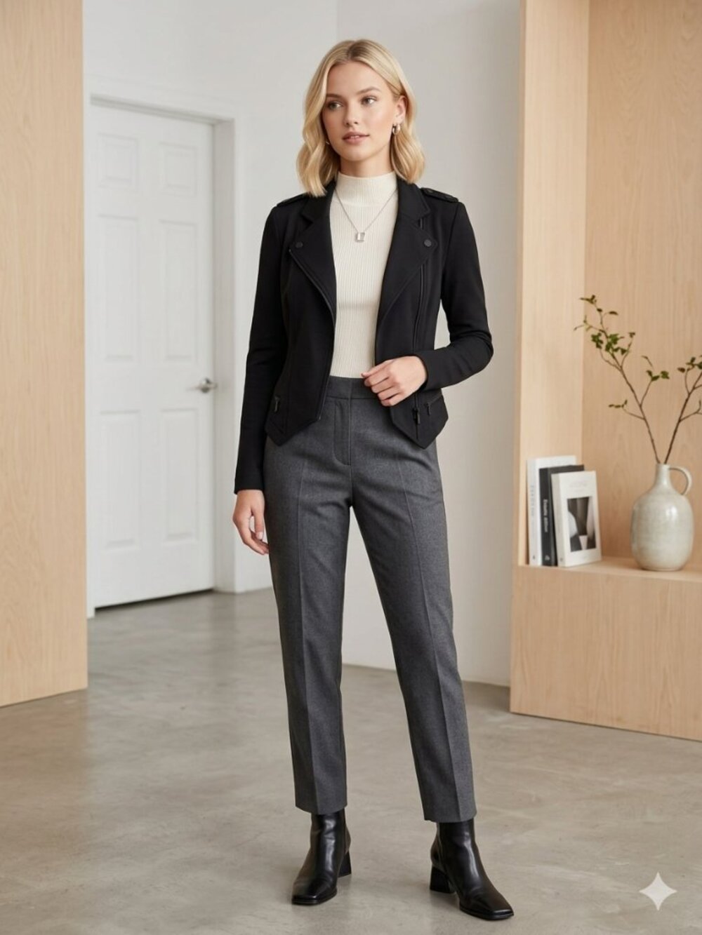 Revamped Moto-Style Blazer Jacket – Size S